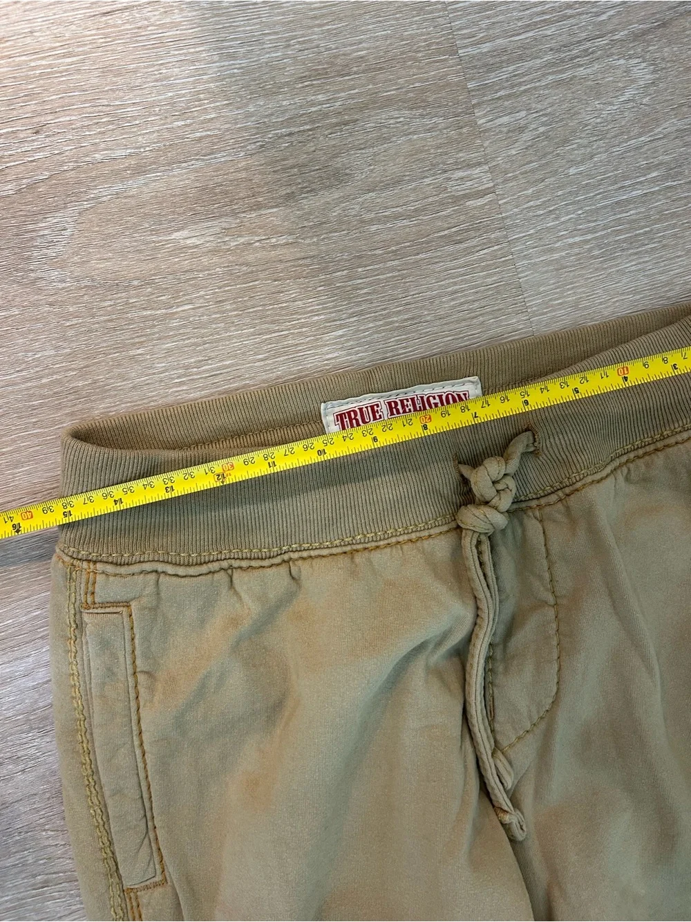 True Religion World Tour Sweatpants Men’s S Khaki Tan Drawstring Vintage Y2K
